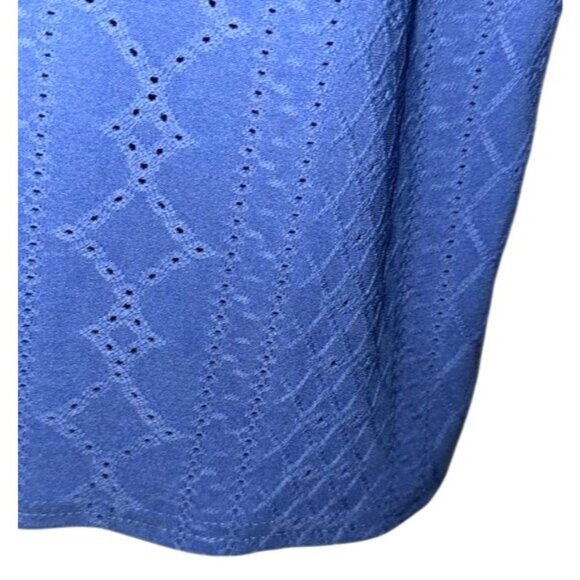 Counterparts Blue Short Sleeve Textured Knit Top XL 95% Polyester 5% Spandex Wom - Picture 4 of 7